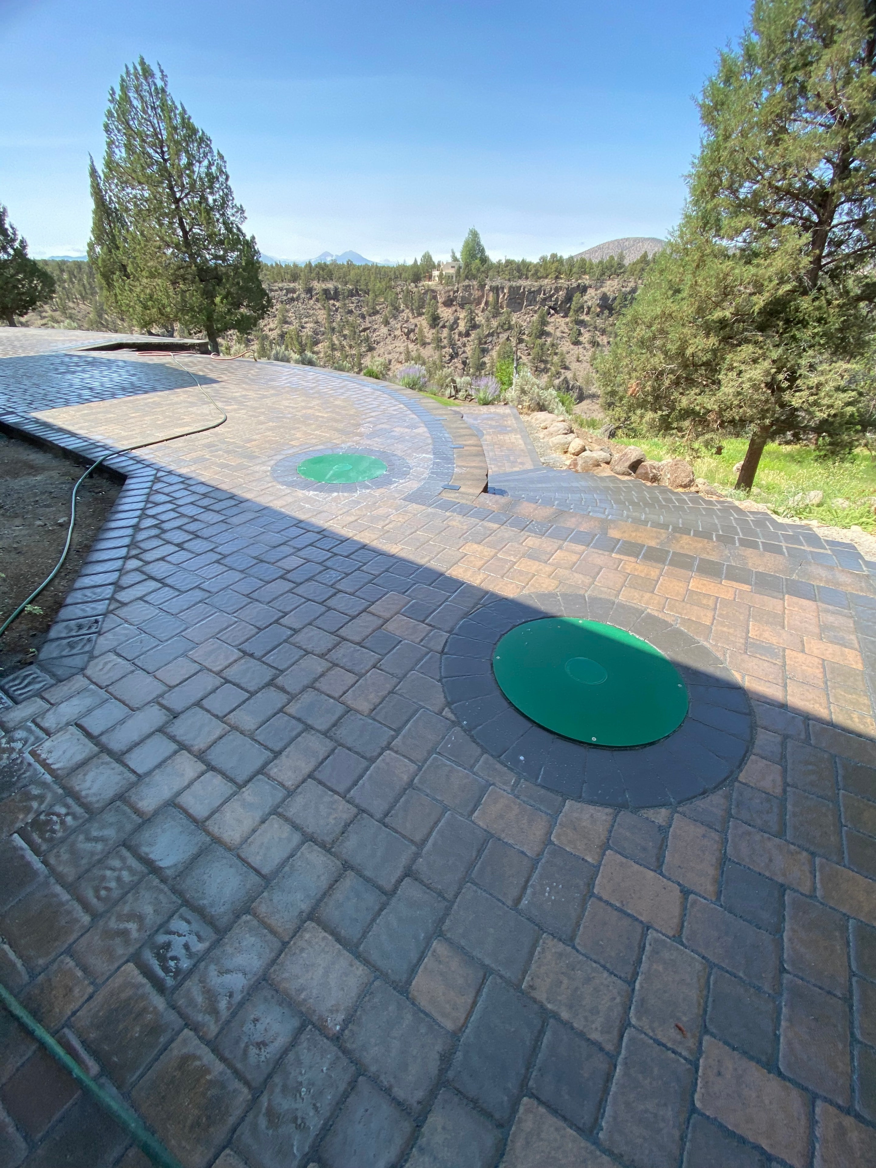 Curved Paver Patio with Canyon Views