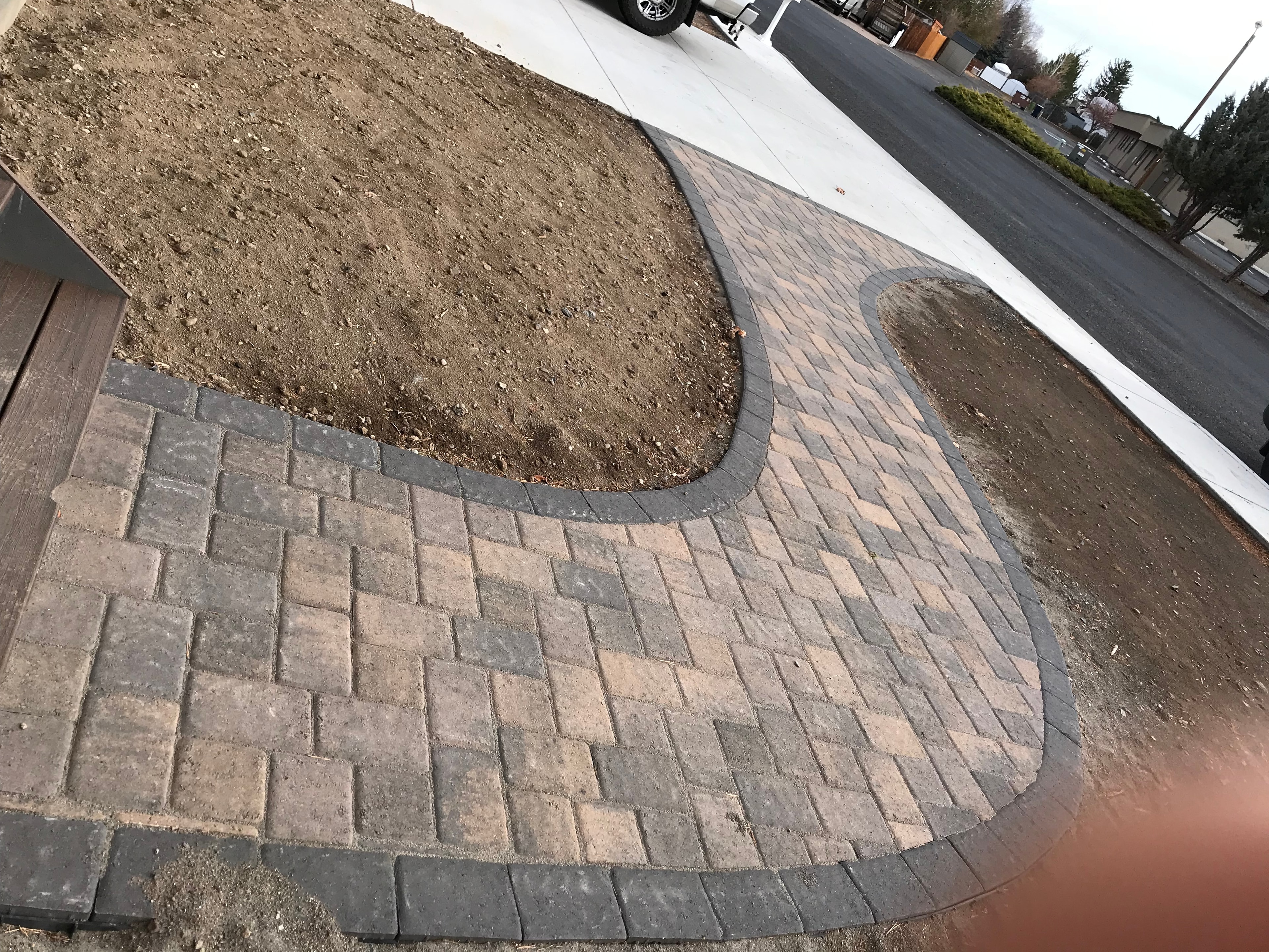Curved Paver Walkway