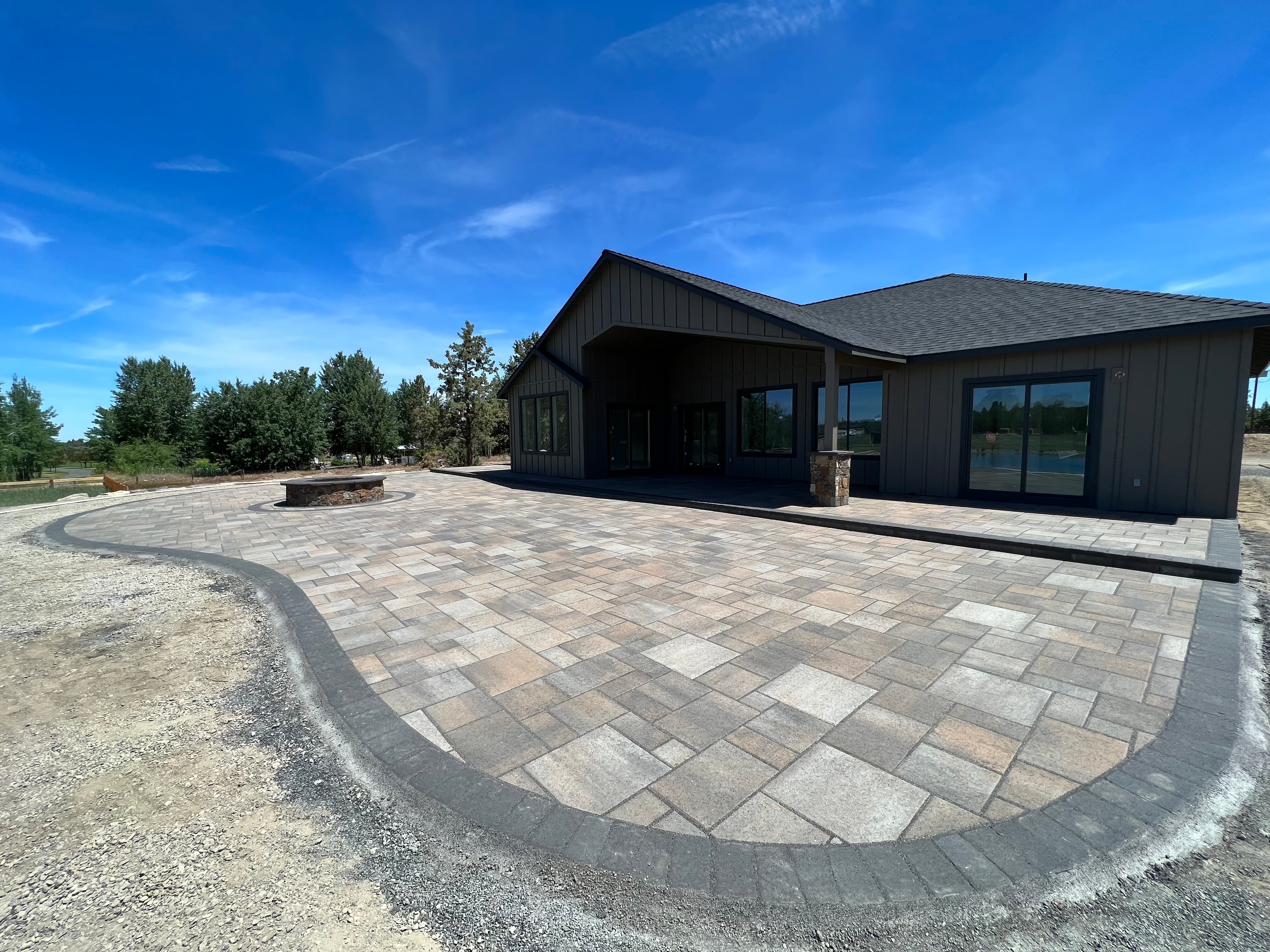 Large-Scale Paver Courtyard