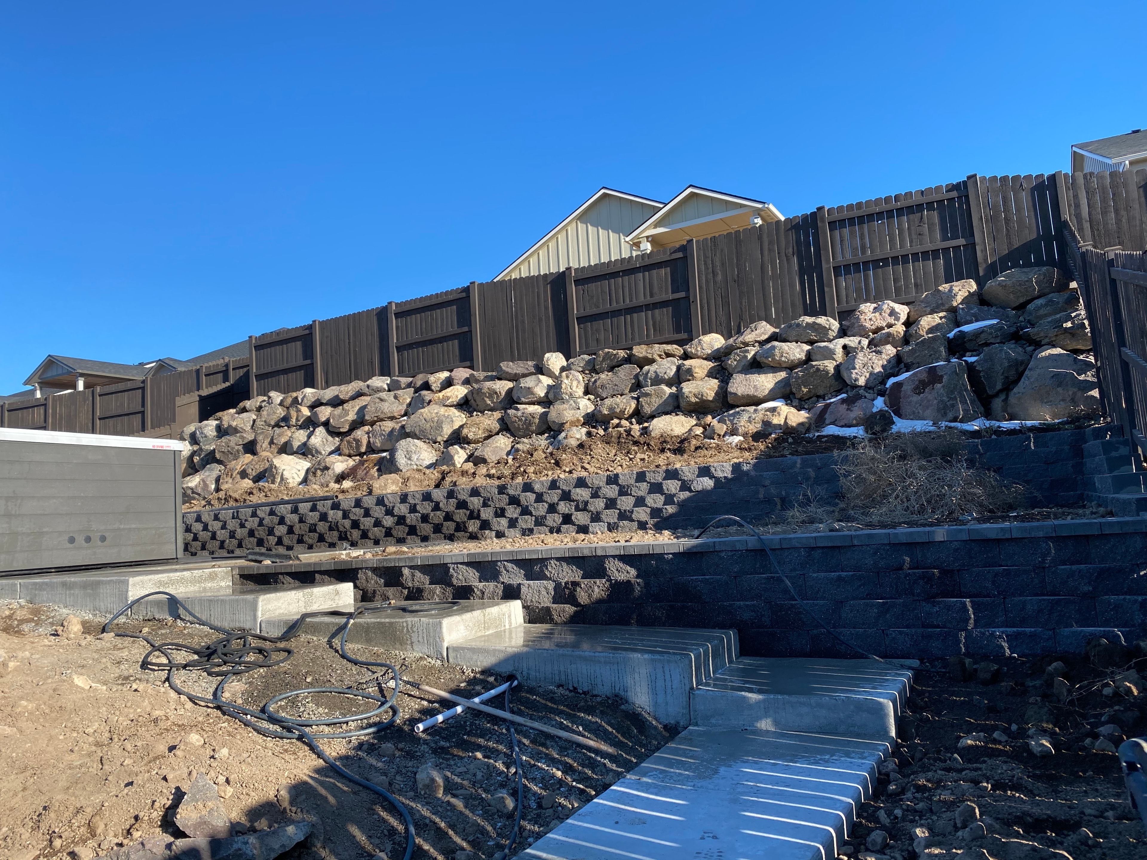 Terraced Block Retaining Wall