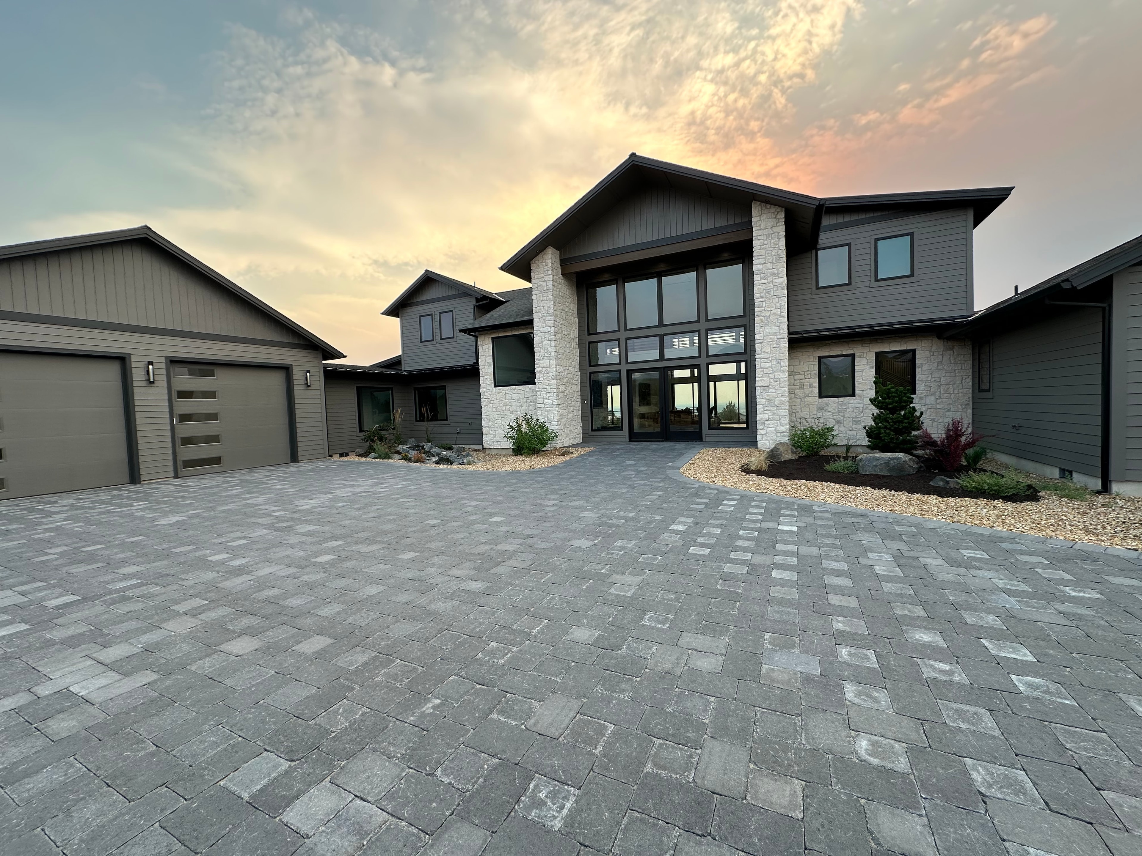 Modern Home Stone & Paver Exterior