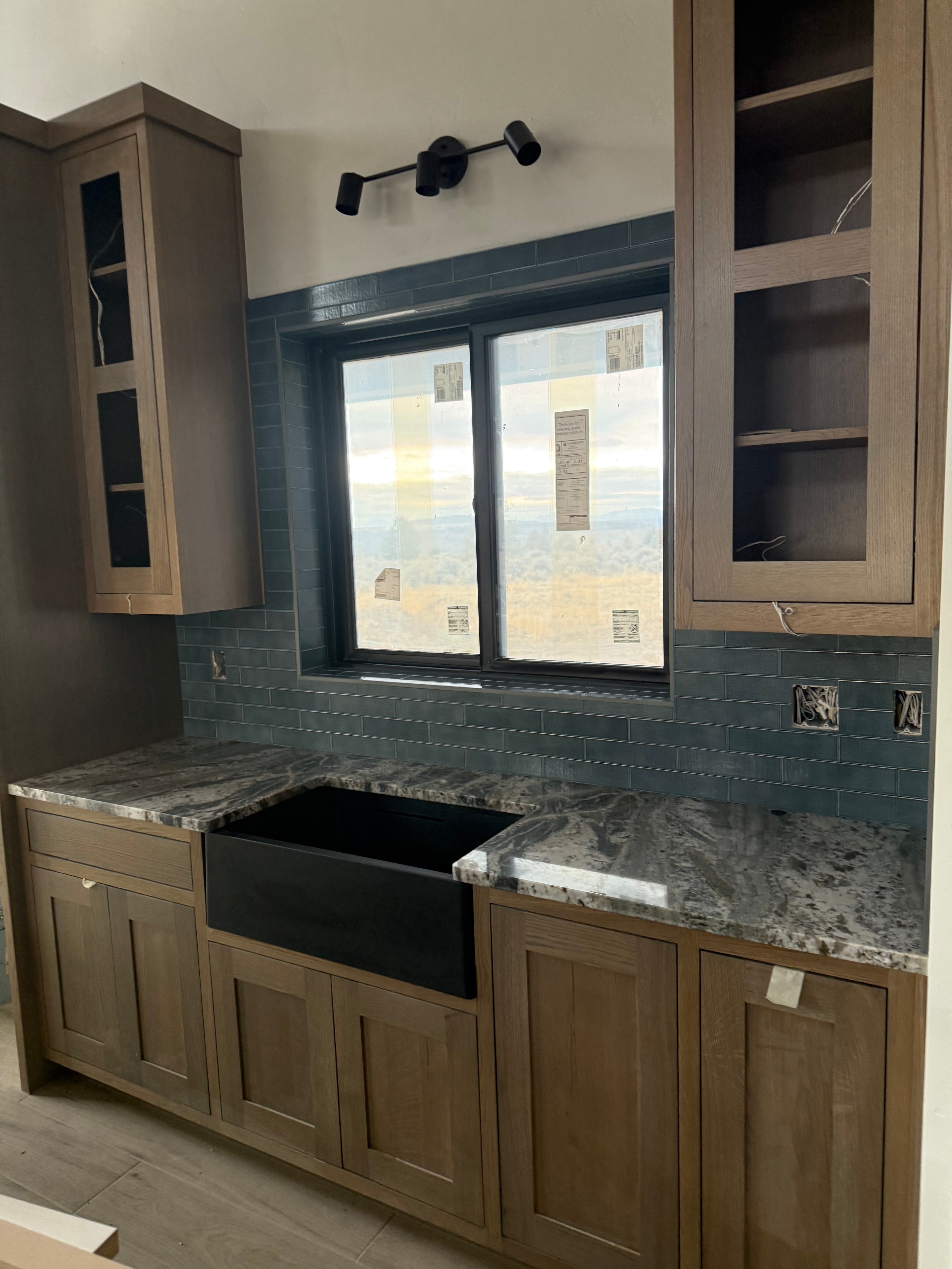 Blue Backsplash Kitchen