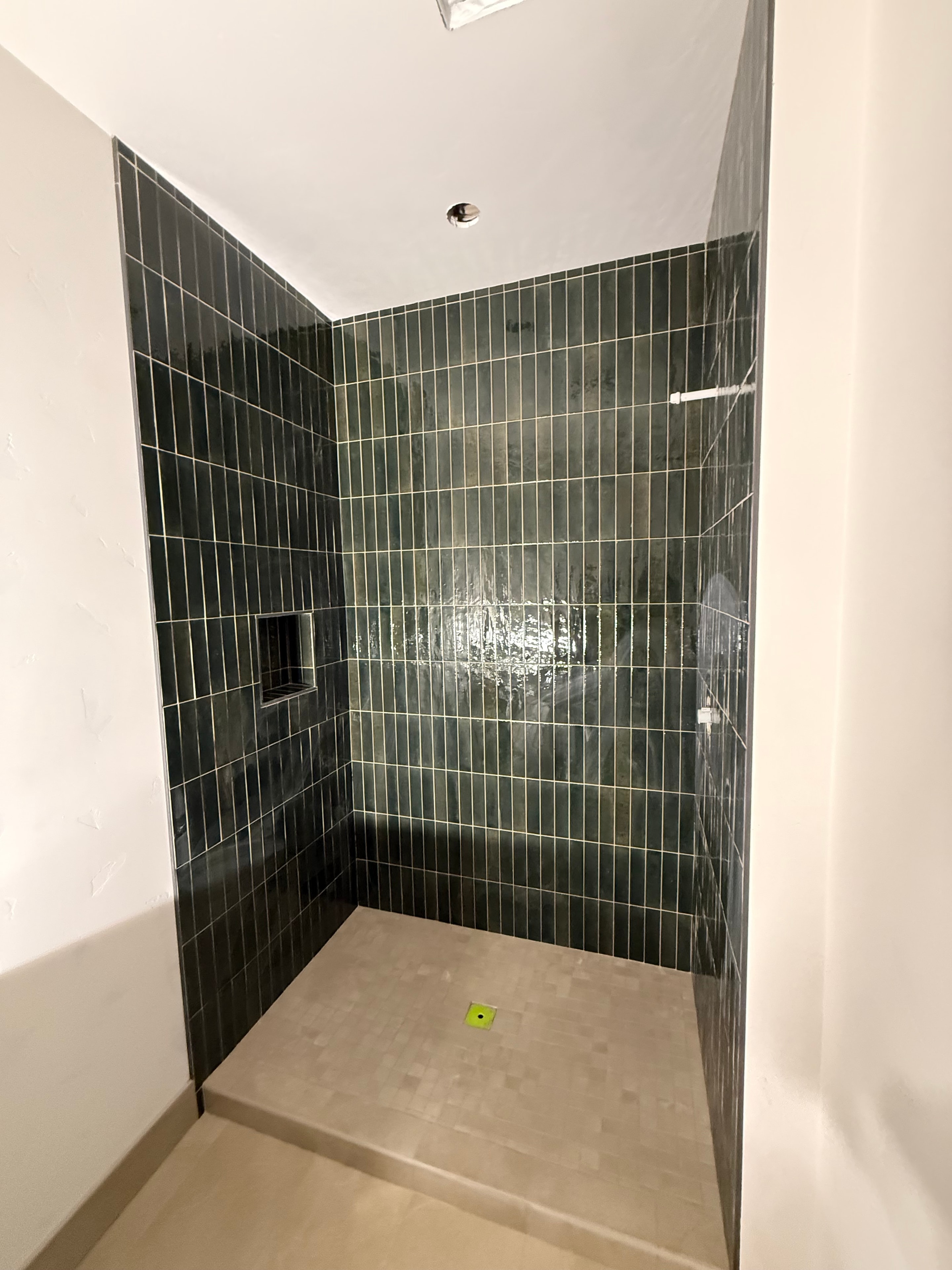 Forest Green Tile Shower
