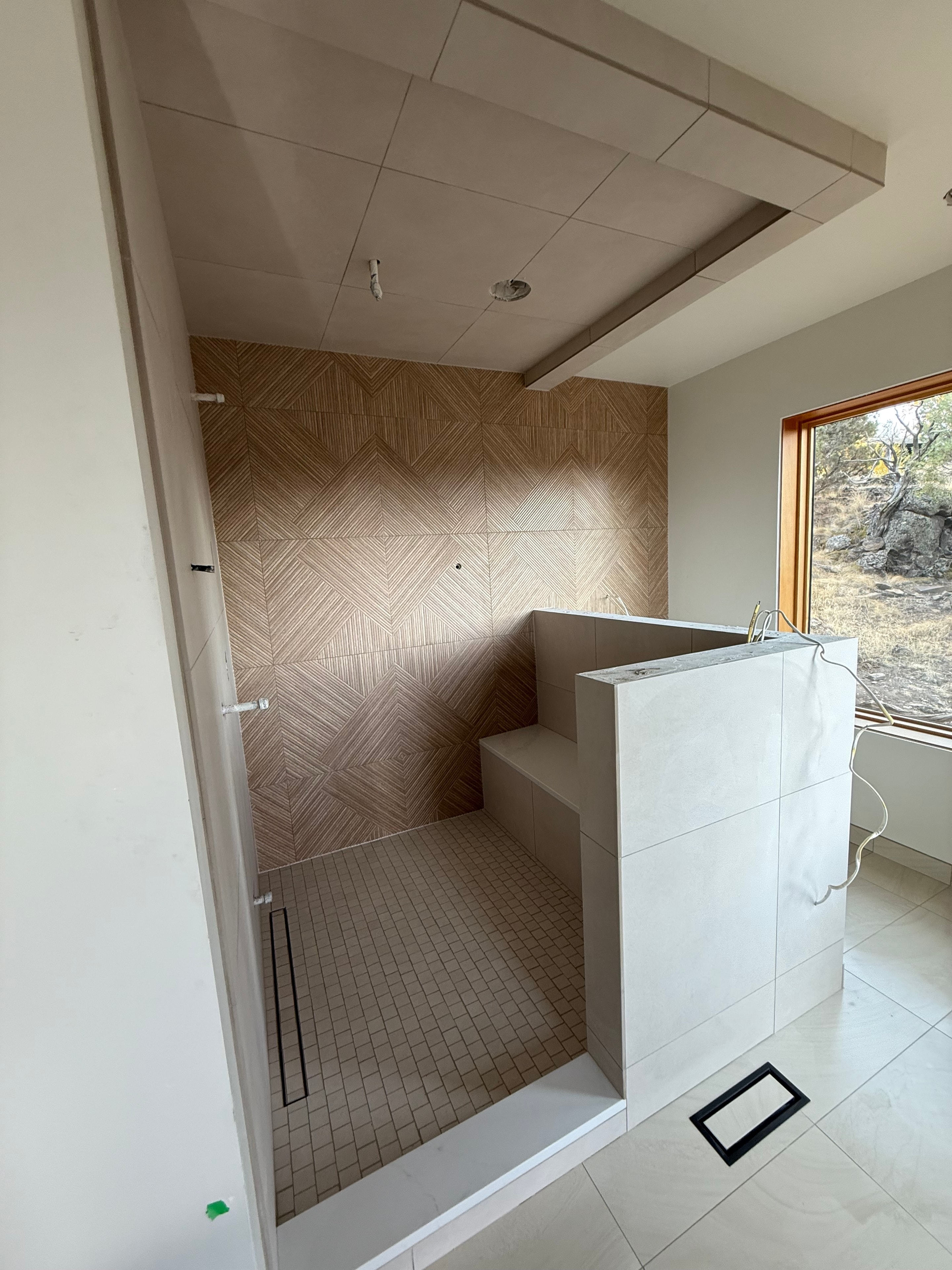 Linear Gray Bathroom